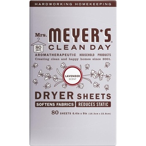 image:imageMRS MEYERS CLEAN DAY Dryer Sheets Fabric Softener Honeysuckle 80 Count  Adds Freshness to Clothes and Softens Fabric Reduces Static Infused with Essential OilsLavender