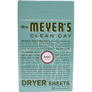 image:imageMRS MEYERS CLEAN DAY Dryer Sheets Fabric Softener Honeysuckle 80 Count  Adds Freshness to Clothes and Softens Fabric Reduces Static Infused with Essential OilsBasil