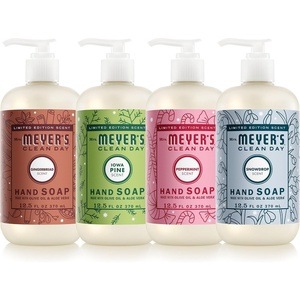 image:imageMRS MEYERS CLEAN DAY Holiday Liquid Hand Soap Set  Moisturizing Liquid Hand Soap Softens and Cleans Hands Includes Peppermint Iowa Pine Snowdrop Gingerbread